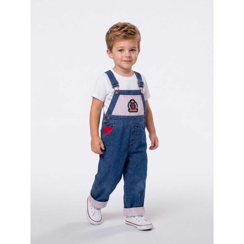OshKosh Bgosh Vintage Overalls Kids 3T Nautical Club Commodore Retro Y2K 90s